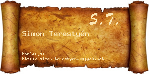 Simon Terestyén névjegykártya